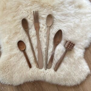 Vintage/Antique Primitive Wooden Kitchen Utensils
